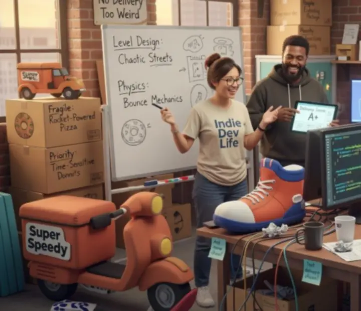 Zespół DogHowl Games pracujący nad Easy Delivery Co. w studiu